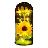 Regalo Para Mujer Girasol Flores Eternas Artificiale Con Luz