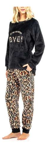 Pijama Estampado Leopardo Polar Lady Genny