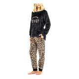 Pijama Estampado Leopardo Polar Lady Genny