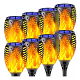 X6 Lamparas Luces Solares Antorchas Fuego Artificial Estaca 
