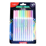 Plumas De Gel Arcoíris Colores Pastel 10 Pz Indra