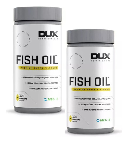 Kit 2x Fish Oil - Pote 120 Cápsulas Dux Nutrition 