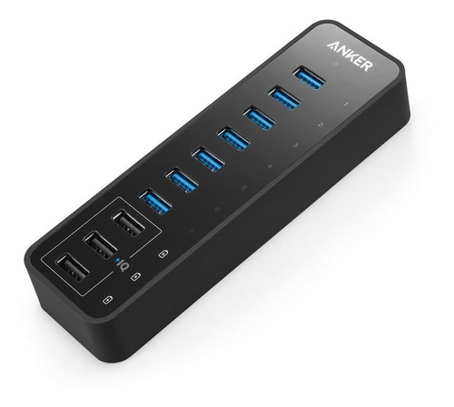 Hub De Datos Con 10 Puertos De 60 Vatios 7 Puertos Usb 3.0 Y