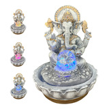 Fonte De Água Deusa Ganesha Com Led Esfera Giratória Bivolt