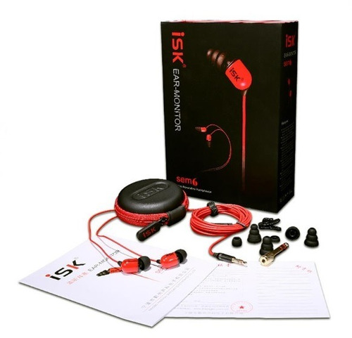 Auriculares De Monitoreo Isk Sem6 In Ear Color Rojo