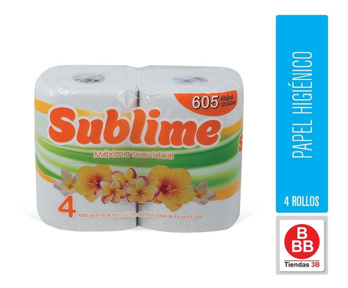 Papel Higienico Sublime Xl, 4 Rollo 605 Hojas Dobles