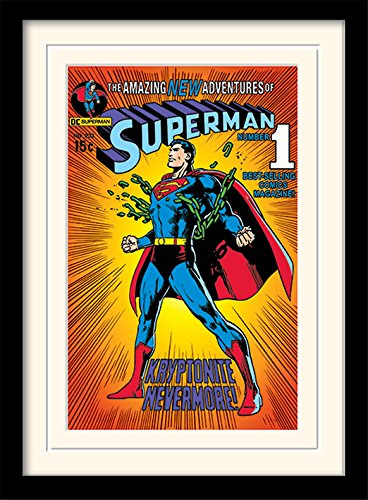 Dc Comics Superman 30 X 40 Cm  Kryptonita  Montado Y Enmarca