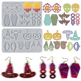 Szcelling 2 Moldes De Silicona Para Aretes De Halloween Con