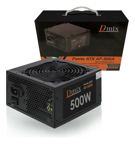 Fonte Atx 500w Reais Gamer Super Silenciosa Bivolt Pc Nf-e E