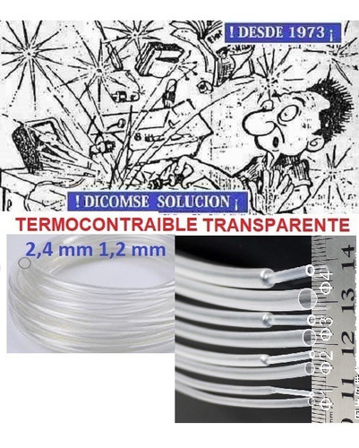 Tubo Termocontraible Transparente 2,4 Mm Espagueti X Metro