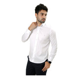 Camisa Social Masculina Aviação Slim Fit Manga Longa