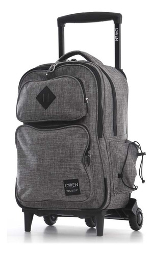 Mochila Owen Lisa Con Carro Gab18j2 Color Gris