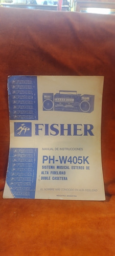 Radio Grabador Fisher Ph-w405k Manual Solo