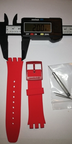 Correa De Reloj Swatch 20mm C/logo Rojo +pasador Y Herramien