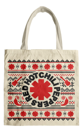 Bolsa Navideña Ugly Tela Tote Navidad Red Hot Chili Peppers