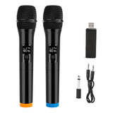 Microfonos Duo Inalambricos Karaoke Receptor Bt Funcion Pila