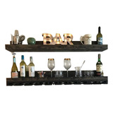 Repisa Bar Flotante Madera De Pino Botellas Decora Tu Hogar