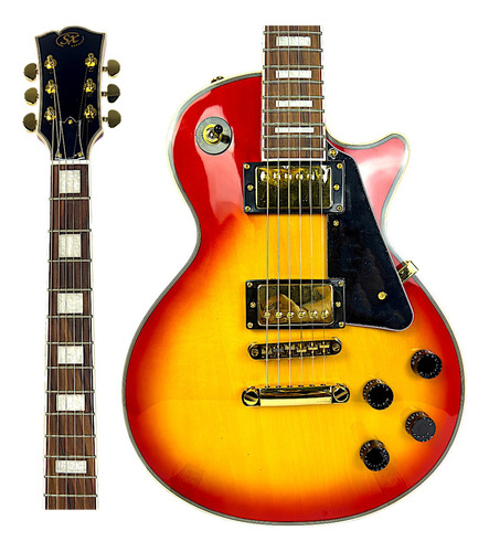 Guitarra Sx Les Paul Eh3 Cs Cherry Burst Cor Cherryburst Material Do Diapasão Rosewood Orientação Da Mão Destro