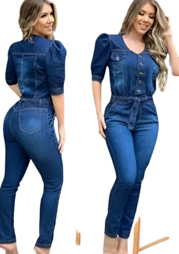 Macaquinhos Femininos Jeans Plus Size Moda Blogueira Atual