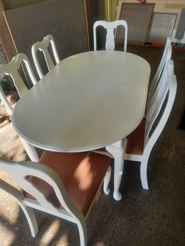 Comedor Antiguo 6 Sillas Tapiz Nuevo