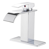 Llave Monomando Lavabo Baño Cascada Acero Inoxidable Cromo