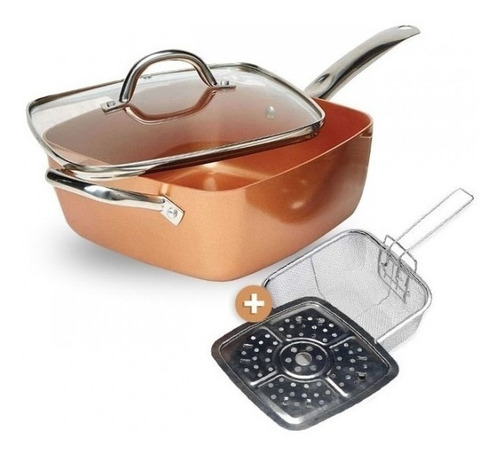 Sarten Cacerola Copper Pan Antiadherente 24 Cm Chef Tv + Obs