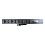 Régua De 8 Tomadas C/disjuntor Padrão Rack 19'' Bivolt 16amp Cor Preto 127v/220v