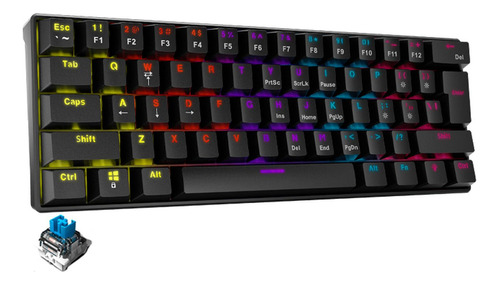 Teclado Gamer Xpg Summoner Mini Rgb Negro Switch Blue 60% Cable Tipo-c Desmontable