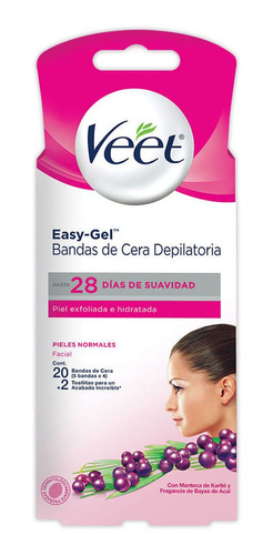 Bandas Depilatorias Faciales Piel Normal Veet 20 U