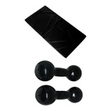 Kit Colchonete Preto + Par Halter Bola Emborrachado 2kg 1fit