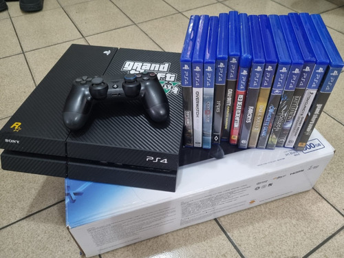 Playstation 4 - 500gb - Fat - Jetblack Cuh1206a - Pouco Uso