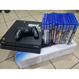 Playstation 4 - 500gb - Fat - Jetblack Cuh1206a - Pouco Uso