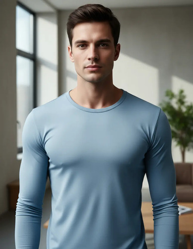 Playera Hombre Manga Larga, Slim Fit, Stretch, Tela Ligera | MercadoLibre