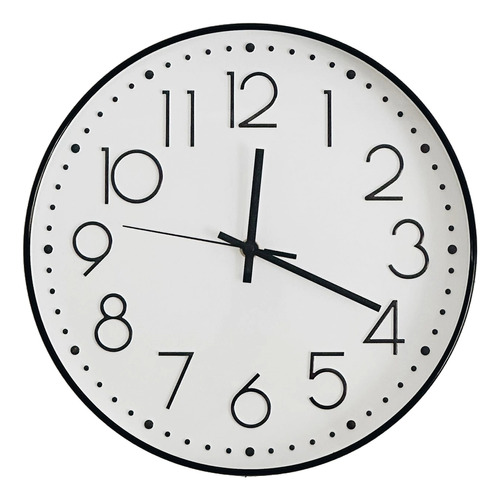 Reloj De Pared Moderno Grande Negro Numeros Relieve 30cms