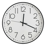 Reloj De Pared Moderno Grande Negro Numeros Relieve 30cms