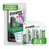 Cargador Universal De Pilas Energizer + 2 Pila Recargable D