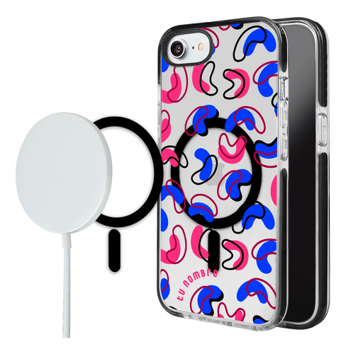 Funda Para iPhone Magsafe Mujer Figuras Abstracto Tu Nombre