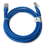 10 Und - Patch Cord Cat5e Utp 1,5 Metros 100% Cobre Azul