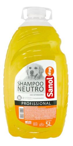 Shampoo Neutro 5 Litros Sanol Cachorro Gato Pet Animais 
