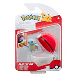 Juguete Pokemon Pokebola Clip N Go Squirtle Original Cinturo