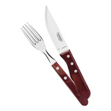 Cubiertos X 24 Tenedor Cuchillo Polywood Jumbo Tramontina Ct