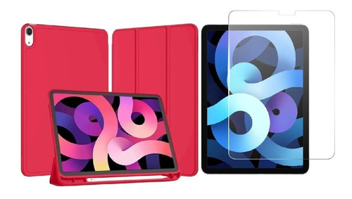 Forro Smart Case Para iPad Con Espacio De Lápiz + Vidrio 
