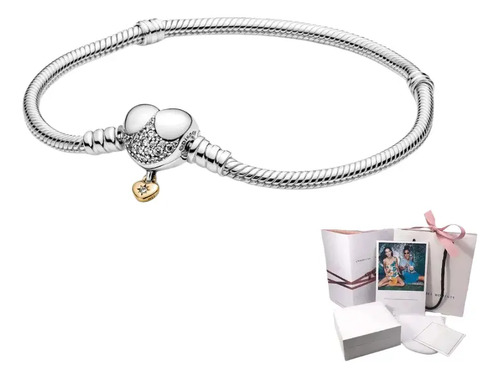 Pulsera Pandora Cierre Corazón Prin Disney + Kit Regalo