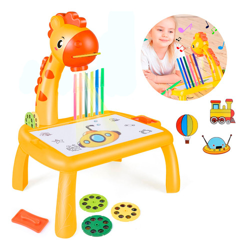 Mesinha Projetora De Desenhos Infantil Girafa Bee Toys