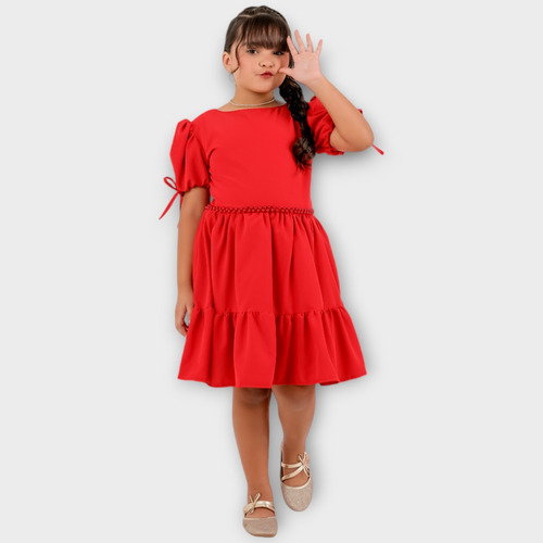 Vestido Infantil Menina Juvenil Pérola Ano Novo Festa Natal