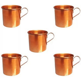 Kit 05 Canecas Moscow Mule Cor Cobre 350ml P/ Bar