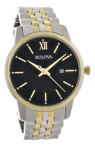 Reloj Mujer Bulova Classic Combinado Malla Rolex Calendario