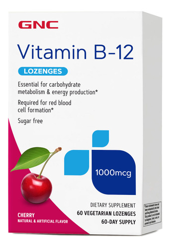 Gnc | Vitamin B-12 | 1000mcg | 60 Lozenges | Cherry