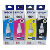 Combo 4 Tintas 664 Originales Epson Para L310 L565 L395 L220