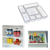 Kit 14 Potes Organizador Gaveta Prateleira Geladeira Cozinha Cor Transparente